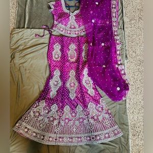 Purple bridal lehanga